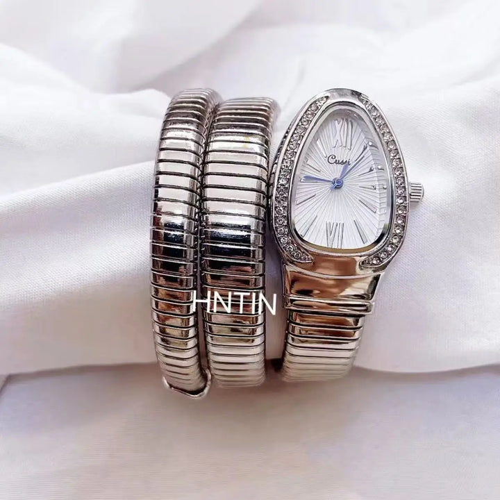 Women's Snake Bracelet Watch – Roman Numeral Quartz