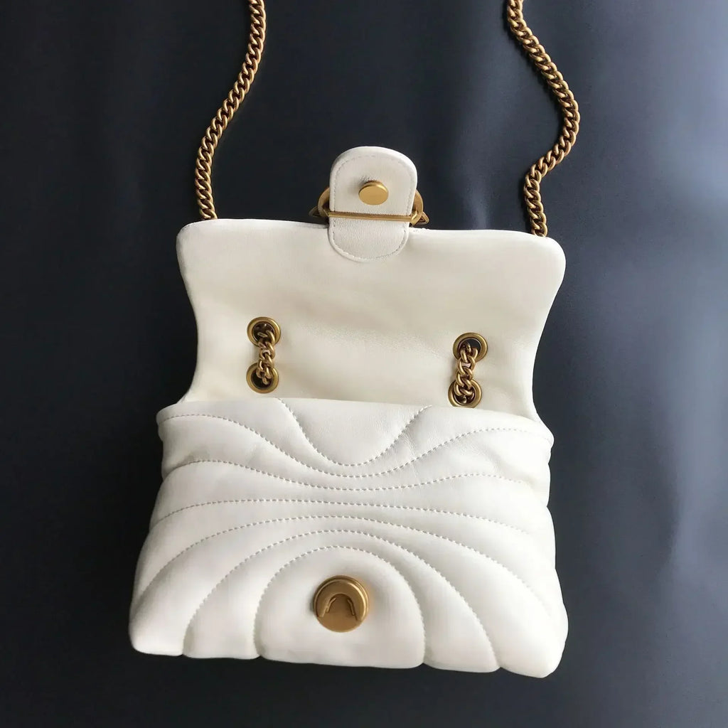 Genuine Leather Swallow Chain Crossbody Bag