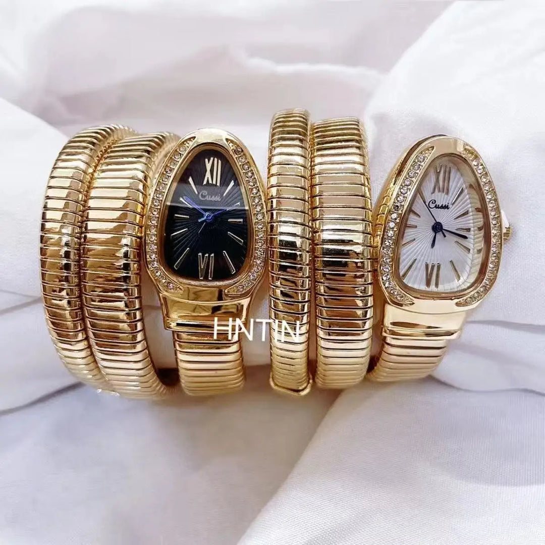 Women's Snake Bracelet Watch – Roman Numeral Quartz