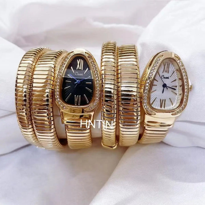 Women's Snake Bracelet Watch – Roman Numeral Quartz
