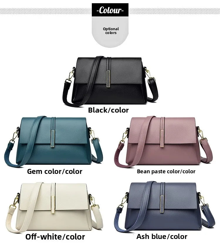Women's Soft Real Leather Horizontal Crossbody Bag