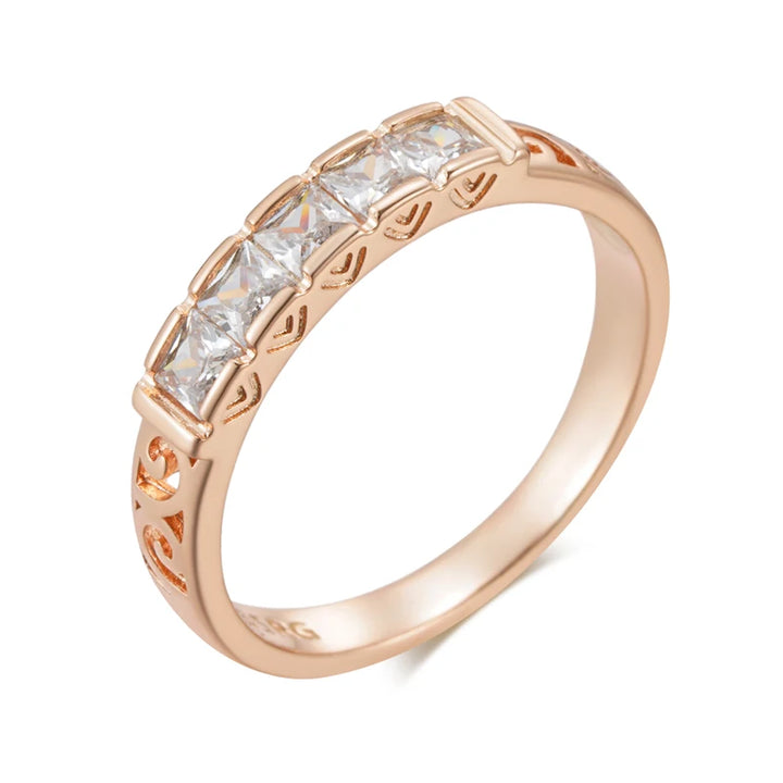 Rose Gold-Plated Floral Cocktail Ring