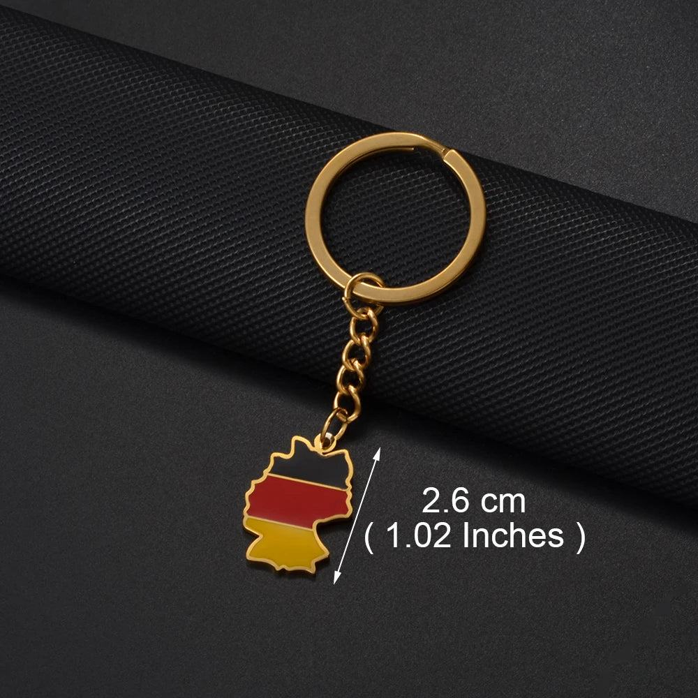 World Map Flag Keychain