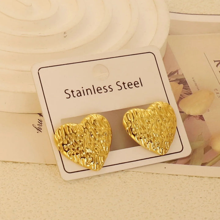 Gold-Plated Geometric Stud Earrings