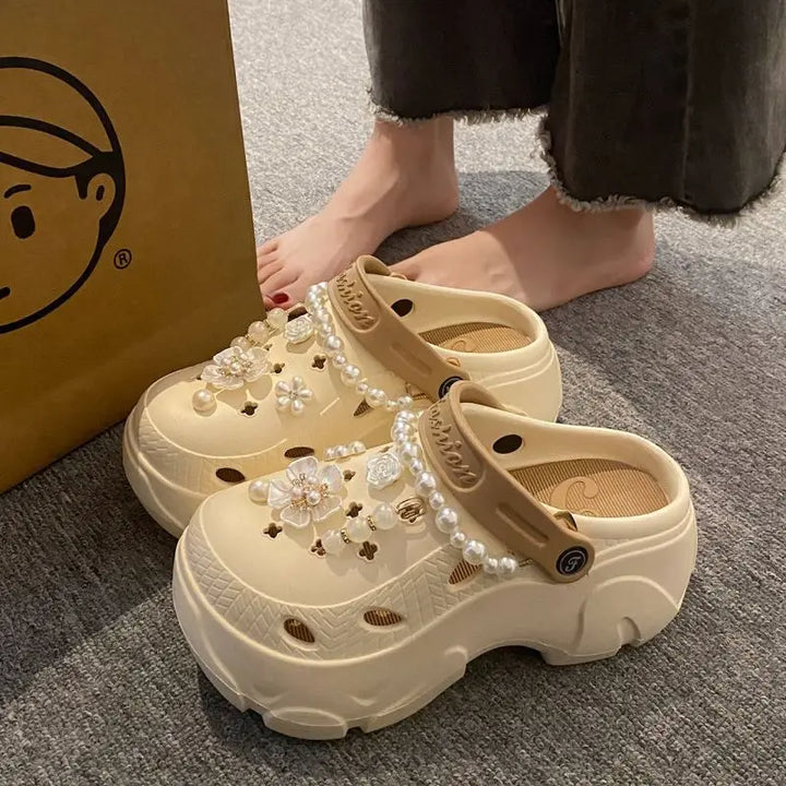 Women's Pearl-Accent Platform Clogs