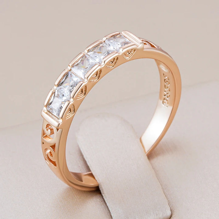 Rose Gold-Plated Floral Cocktail Ring