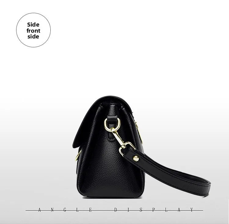 Women's Soft Real Leather Horizontal Crossbody Bag