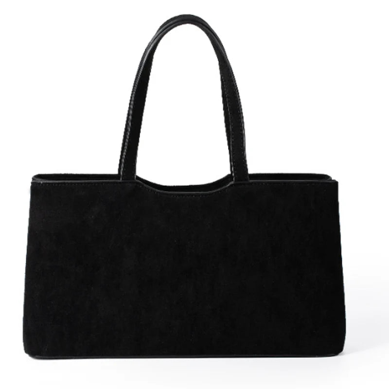 Retro Suede Shoulder Tote Bag for Women