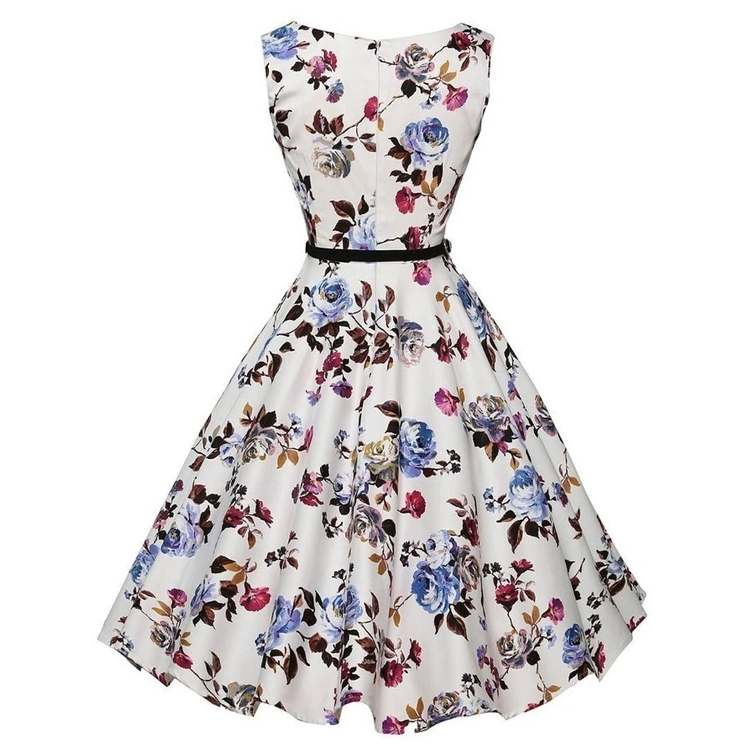 Women's Floral Print Robe Midi Dress