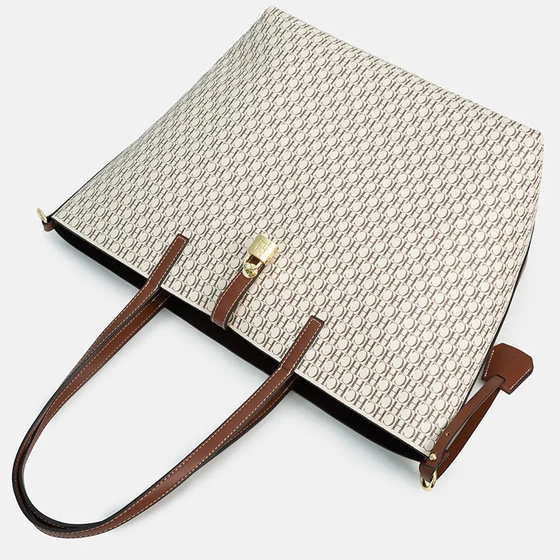 CH Women's Large Capacity Letter Print Shoulder Bag