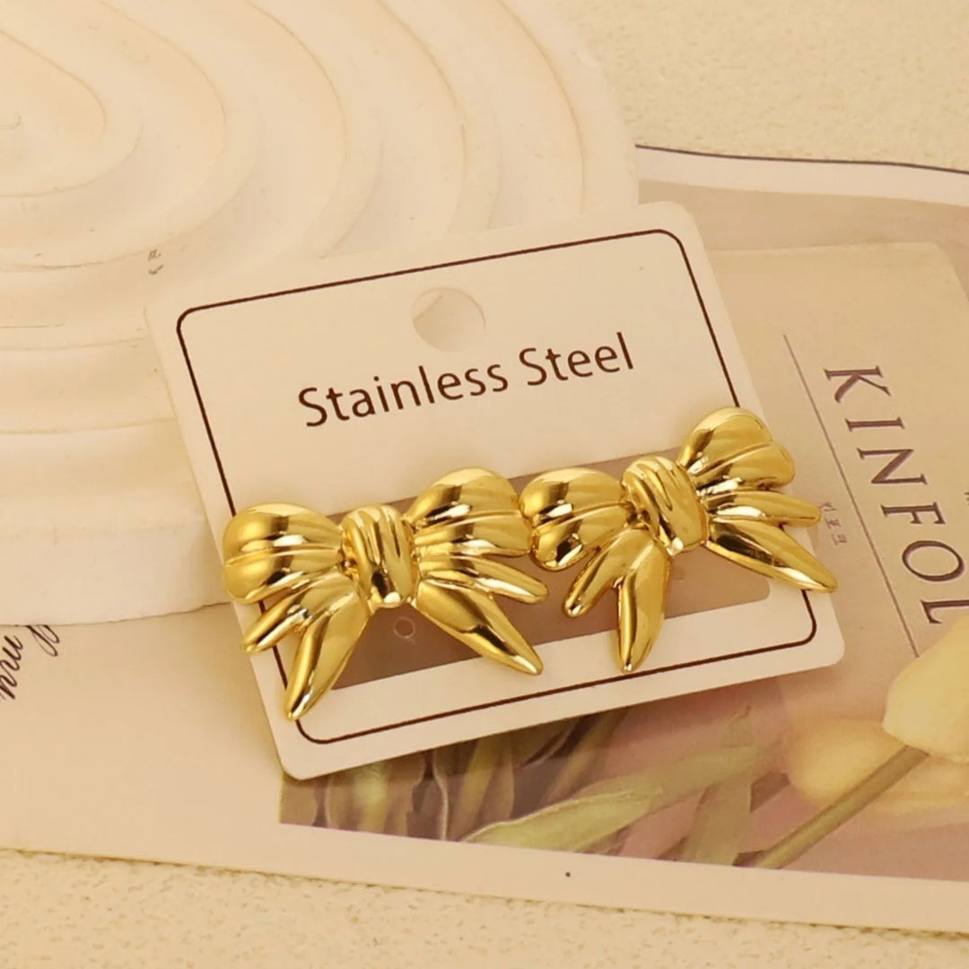 Gold-Plated Geometric Stud Earrings