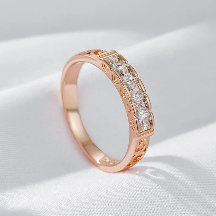Rose Gold-Plated Floral Cocktail Ring