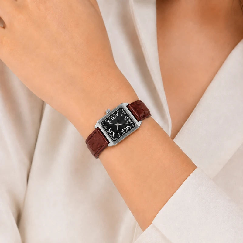 Women's Square Roman Numeral Watch – Quartz