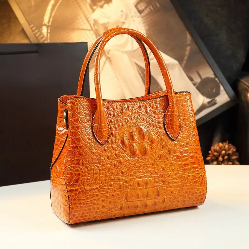 Crocodile Pattern Large Capacity Handheld Shoulder Bag