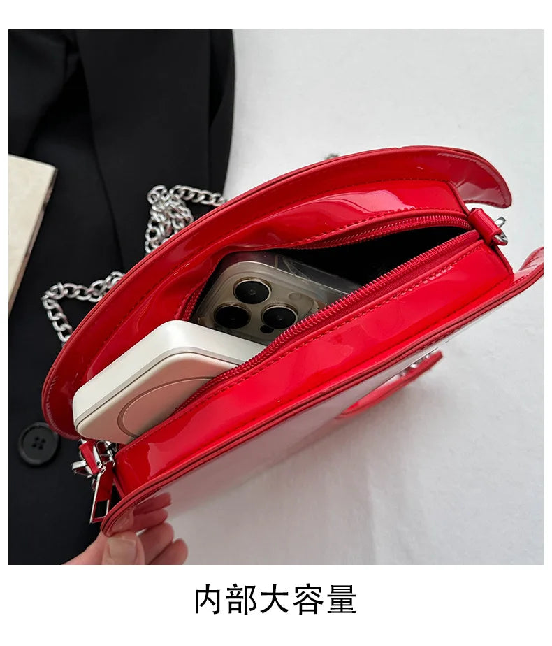 Women's Semi-Circular Crescent Shoulder and Crossbody Handbag