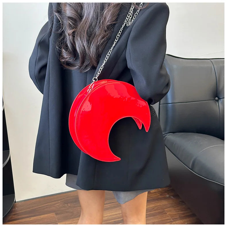 Women's Semi-Circular Crescent Shoulder and Crossbody Handbag
