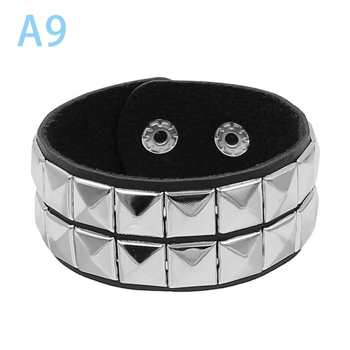 Punk Spike PU Leather Bracelet