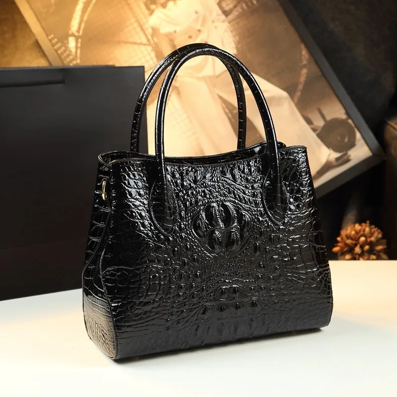 Crocodile Pattern Large Capacity Handheld Shoulder Bag