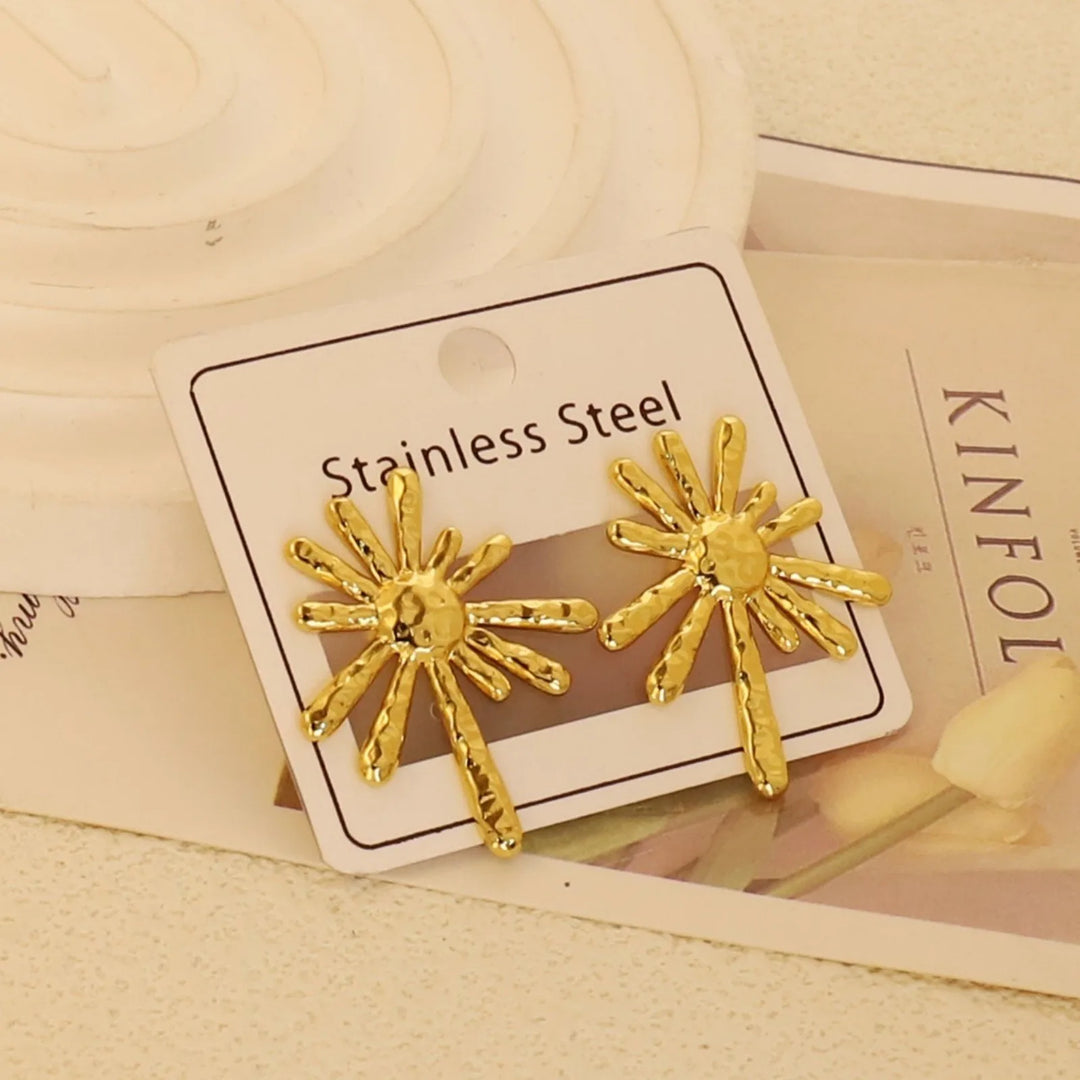 Gold-Plated Geometric Stud Earrings