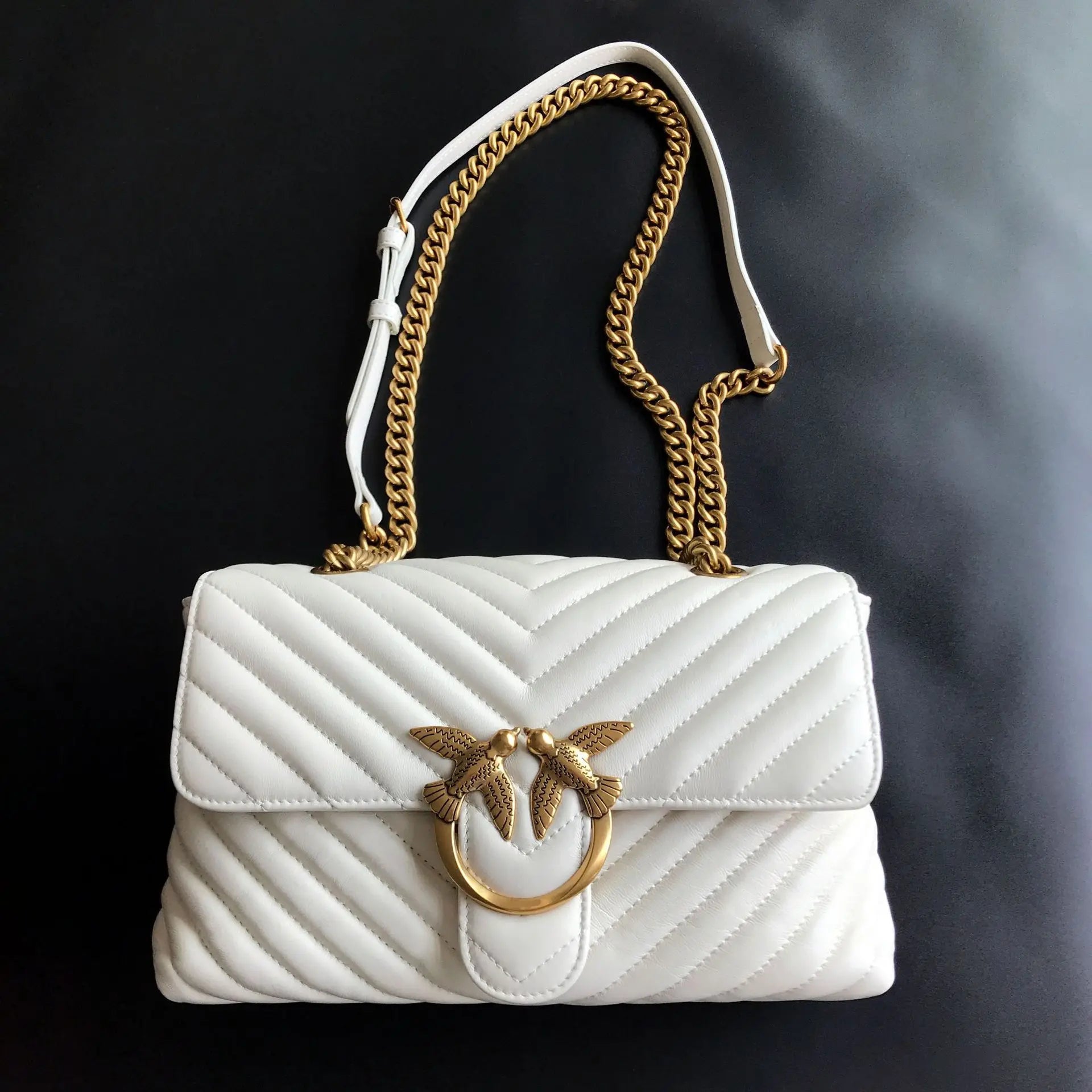 Genuine Leather Swallow Chain Crossbody Bag
