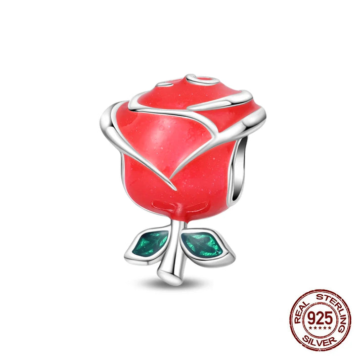 925 Sterling Silver Floral Bouquet Charm