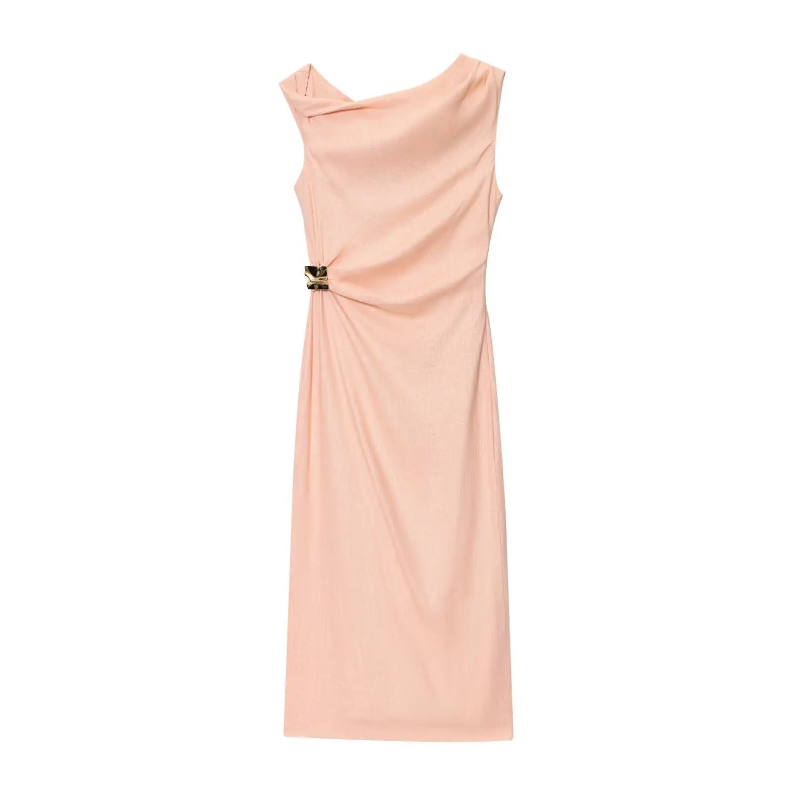HH Woman's Summer Sexy Fashion Long Dress Solid Sleeveless Asymmetry Dresses Female Holiday Style Slit Slim Chic Dress