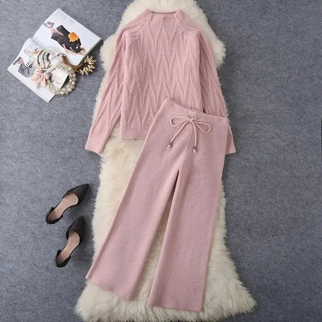 Women's Knit Turtleneck Two-Piece Set