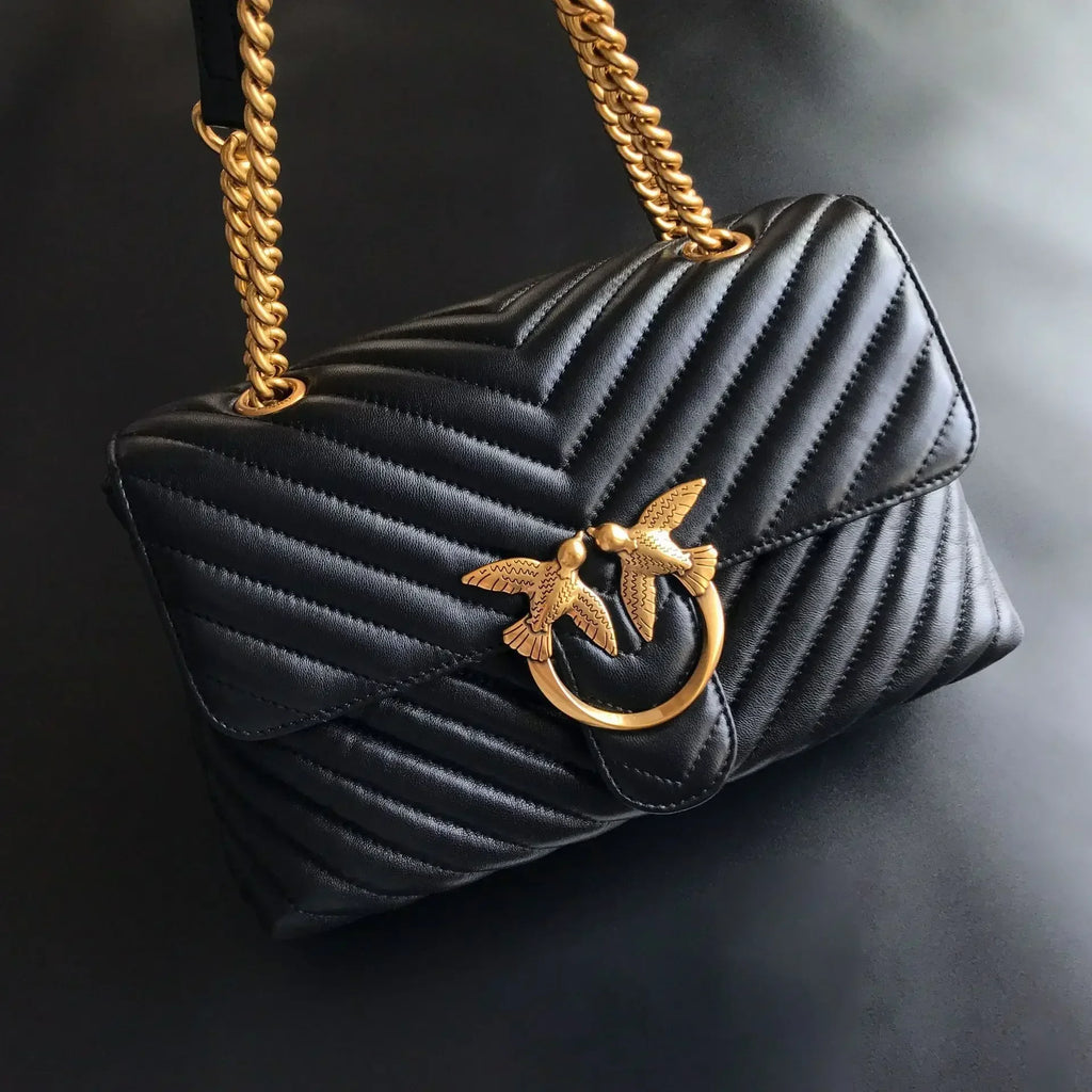 Genuine Leather Swallow Chain Crossbody Bag