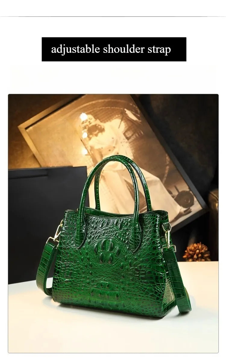Crocodile Pattern Large Capacity Handheld Shoulder Bag