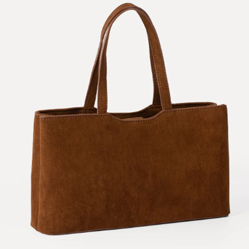Retro Suede Shoulder Tote Bag for Women