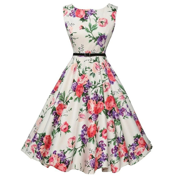 Women's Floral Print Robe Midi Dress