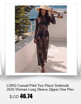 LGRQ Women's 3-Piece Set: Strapless Vest, Long Cardigan and Wide-Leg Pants