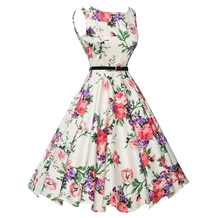 Women's Floral Print Robe Midi Dress