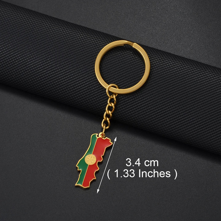 Stainless Steel Flag Keychain
