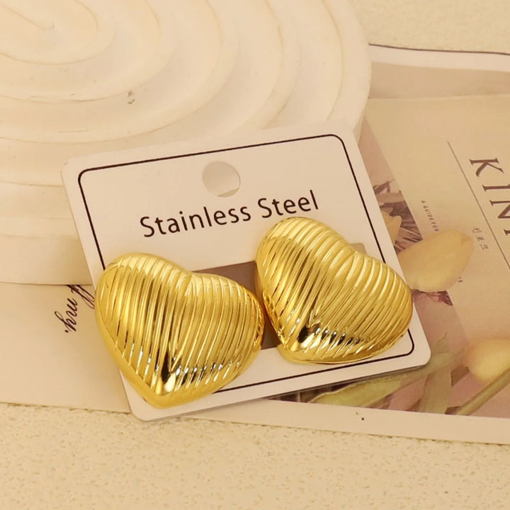 Gold-Plated Geometric Stud Earrings