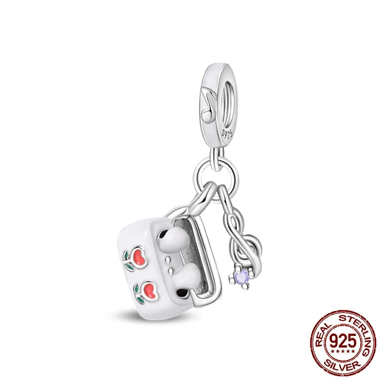 925 Sterling Silver Floral Bouquet Charm