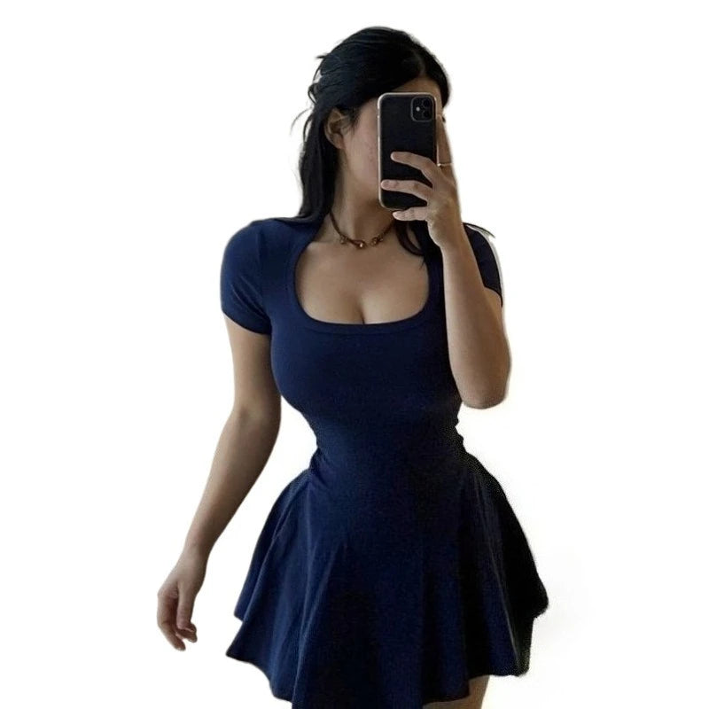 Women's Draped Short-Sleeve Dress – Easy Everyday Style