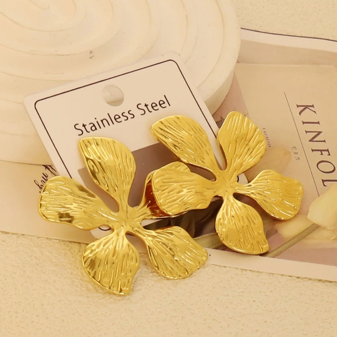 Gold-Plated Geometric Stud Earrings