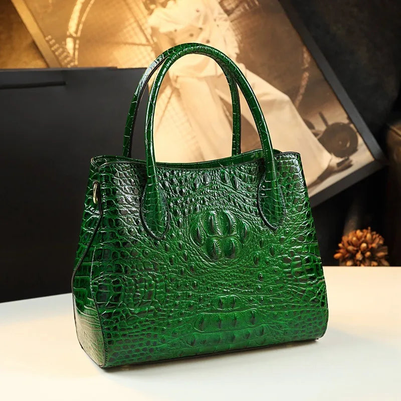 Crocodile Pattern Large Capacity Handheld Shoulder Bag