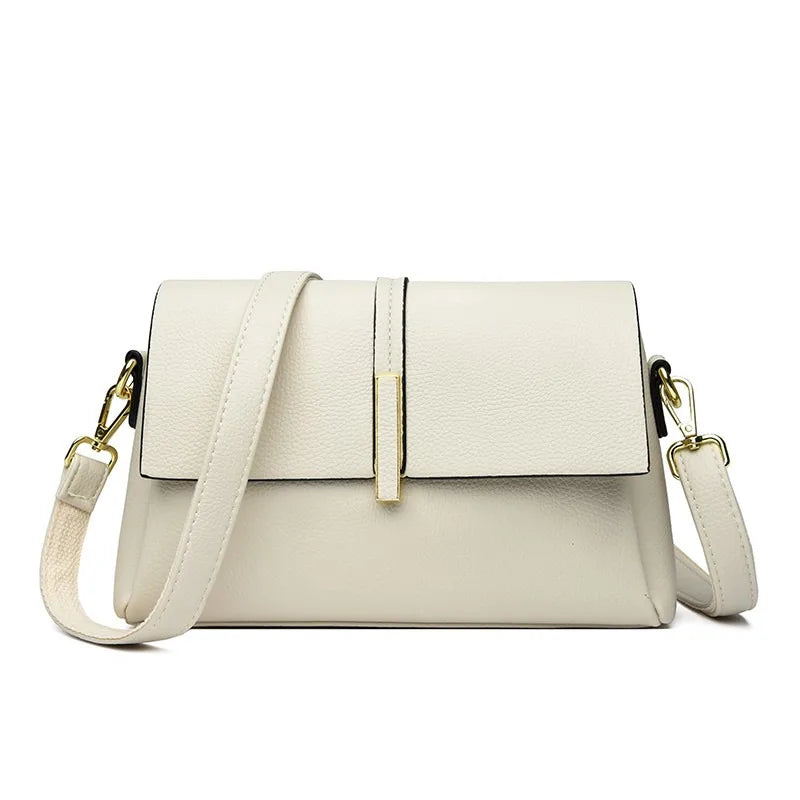 Women's Soft Real Leather Horizontal Crossbody Bag