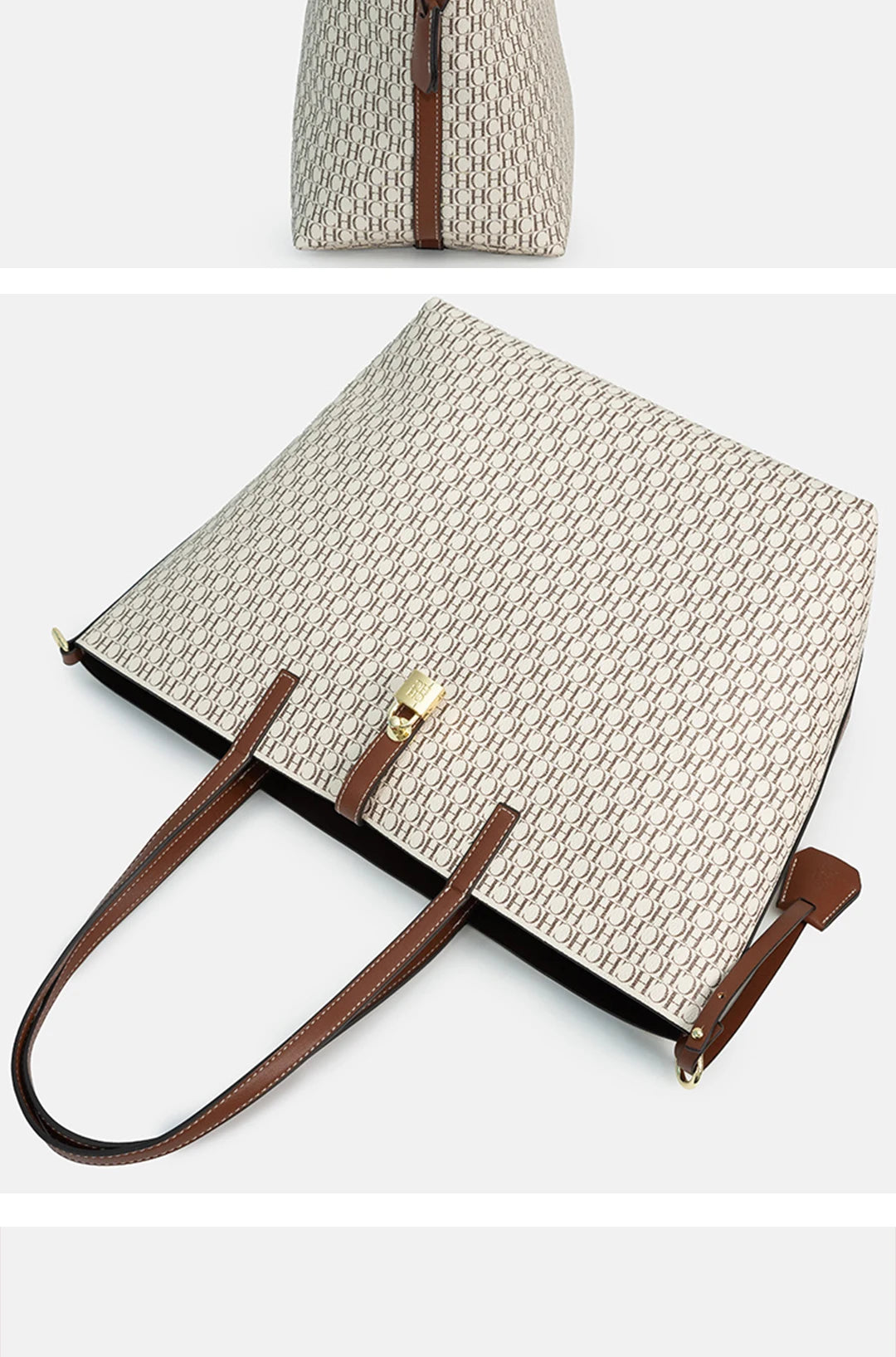 CH Women's Large Capacity Letter Print Shoulder Bag