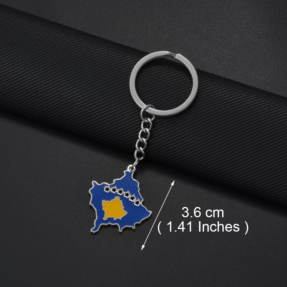 World Map Flag Keychain