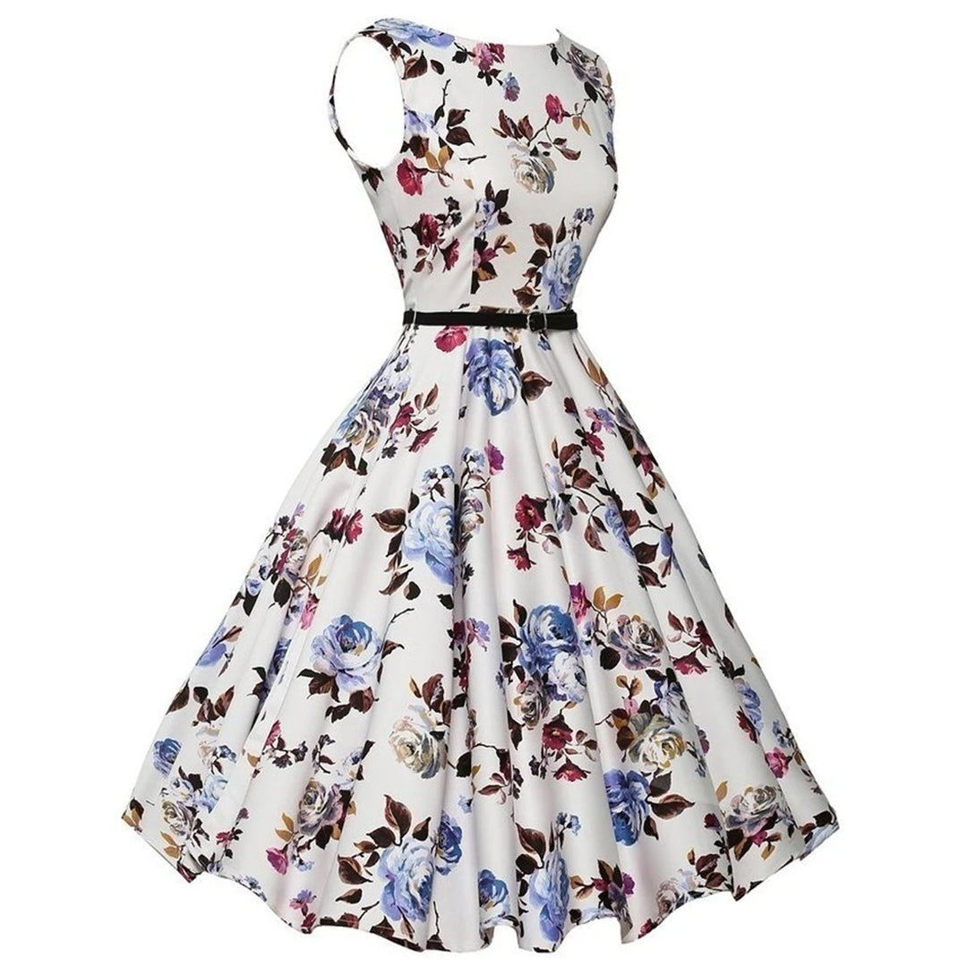 Women's Floral Print Robe Midi Dress