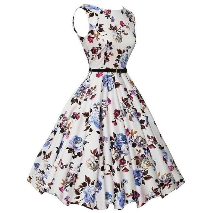 Women's Floral Print Robe Midi Dress