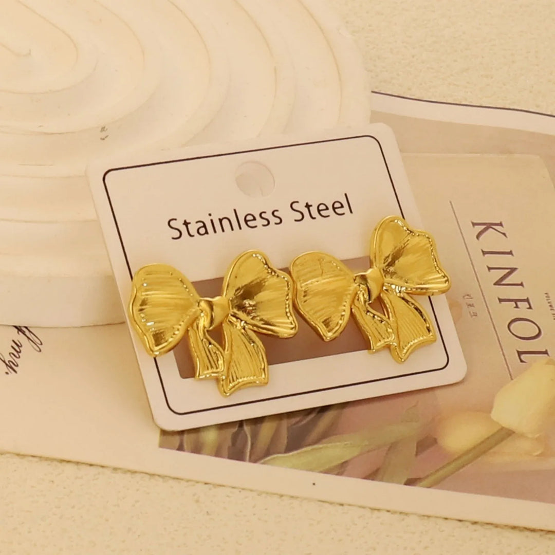 Gold-Plated Geometric Stud Earrings