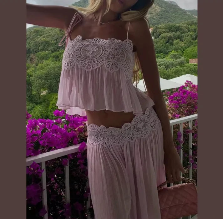 Women's Boho Sleeveless Two-Piece Set