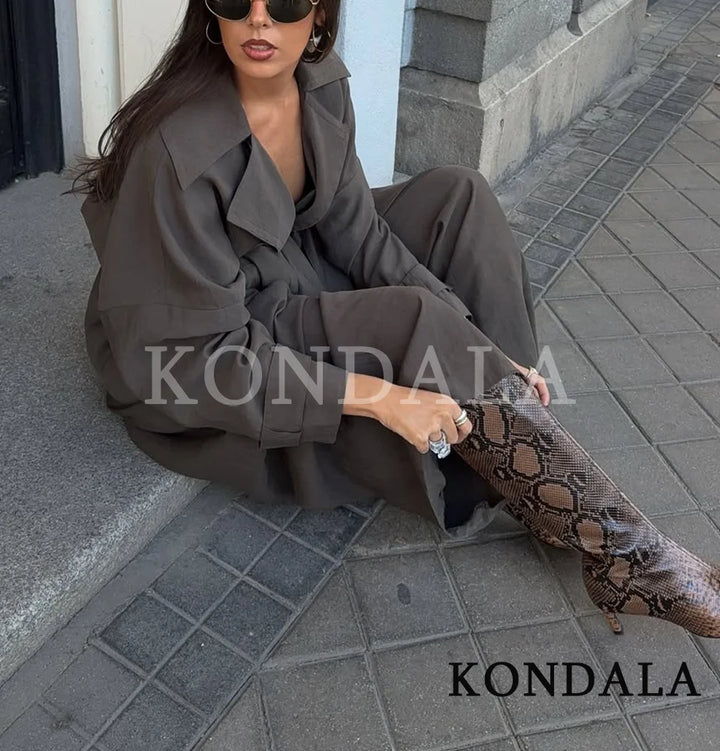 Women's Blazer & Pleated Pants Suit Set