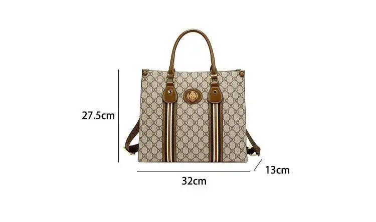 Women's Printed Microfiber Leather Large Tote and Crossbody Bag