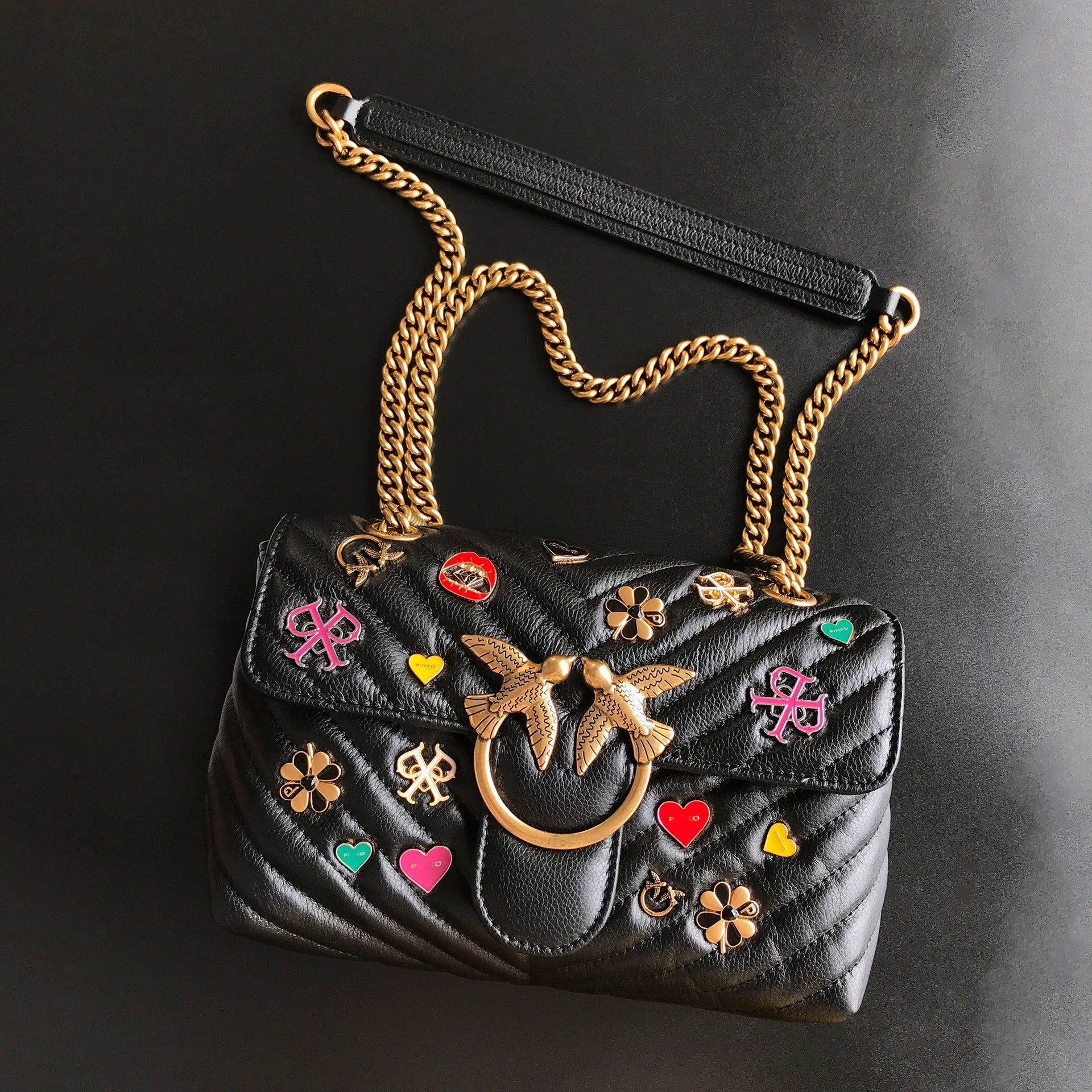 Genuine Leather Swallow Chain Crossbody Bag