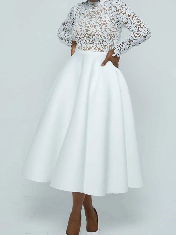 Women's Lace Midi Dress – Elegant Occasion Style